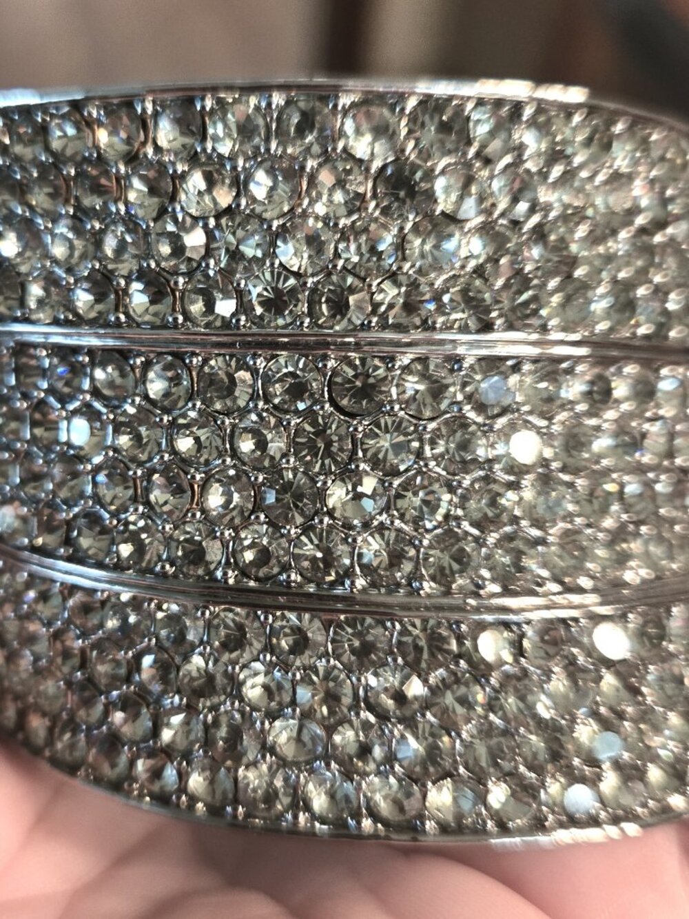 Gray Rhinestone Cuff Bracelet - Picture 1 of 3